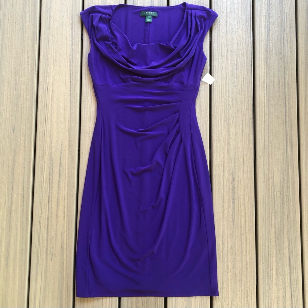 Lauren Ralph Lauren Deep Purple Midi Dress - Picture 5 of 11